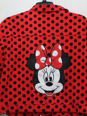 Disney Park, New, Minnie Mouse Red Polka-a-dots Jean Jacket size: 1X